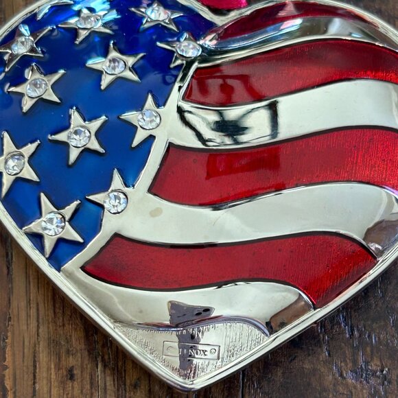 Vintage Lenox Heart of AAmerican Flag Heart Ornament - Picture 5 of 8